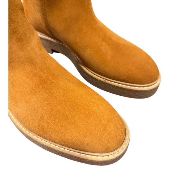 Gucci Edith Tall Knee-High Suede Riding Boots Cognac Horsebit Web EU 39 - Picture 13 of 14